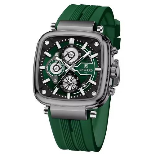 REWARD Montre homme carrée bracelet silicone calendrier